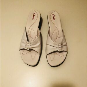 Clark white soft sandals